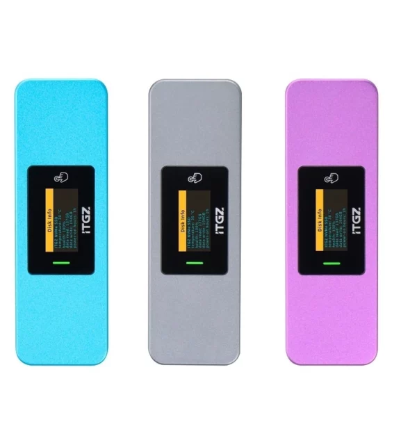 ​ITGZ Enclosure SSD M.2 NVMe Protokol Ganda RTL9210b dengan Layar LED​