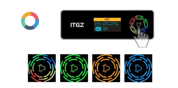 ​ITGZ Enclosure SSD M.2 NVMe Protokol Ganda RTL9210b dengan Layar LED RGB​ - Gambar 2