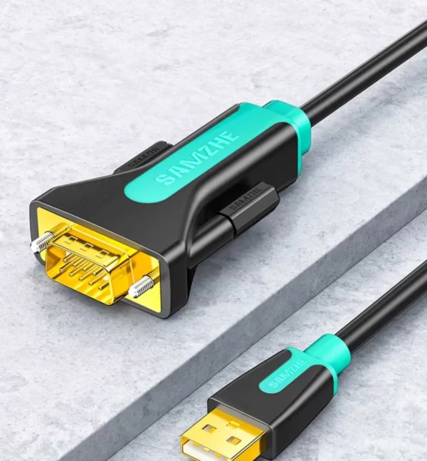 ​Samzhe USB ke RS232 Kabel Konversi Port Serial Sembilan Pin untuk Koneksi Komputer Printer DB9 Kabel Data Port Serial COM Port​